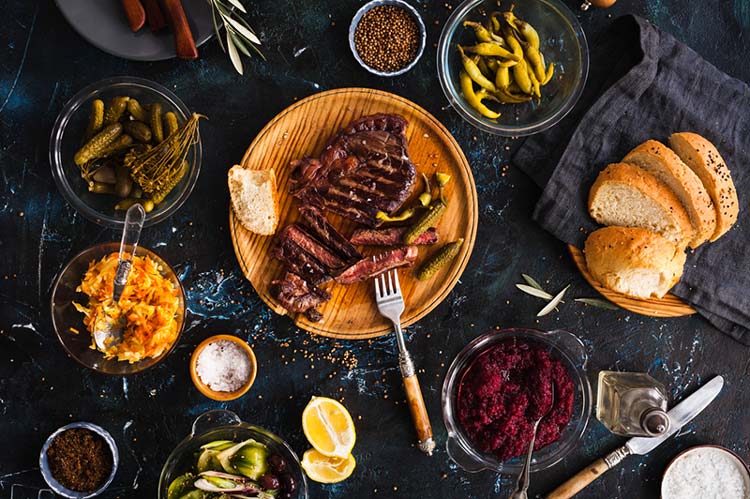 food on table