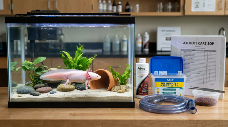 Axolotl Care SOP: Daily, Weekly, Monthly, and Quarterly Maintenance for